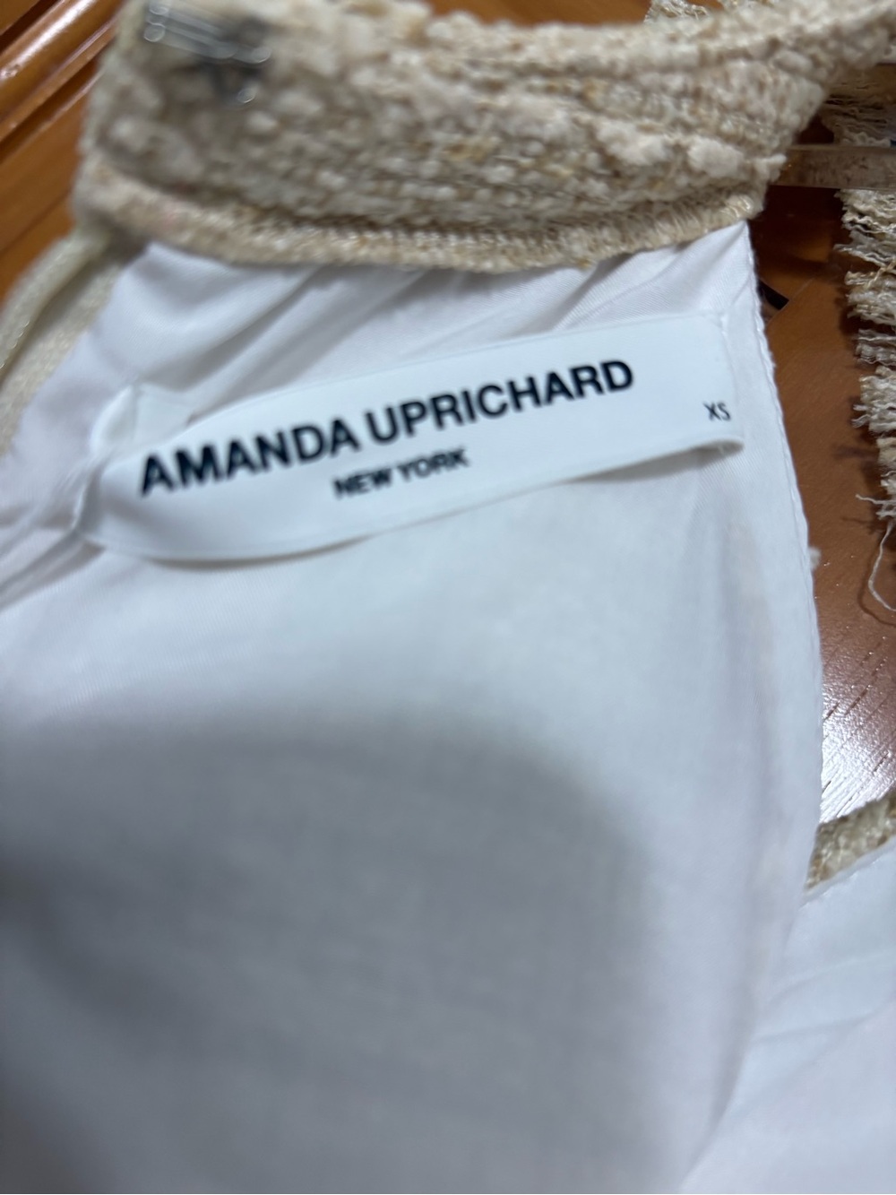 Amanda Uprichard Andrea Cream Tweed Halter Shift Dress Size XS NWT - Picture 5 of 16